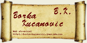 Borka Kucanović vizit kartica